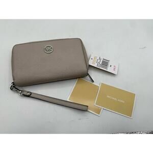 Michael Kors Medium Gray Leather Zip Around  Wallet